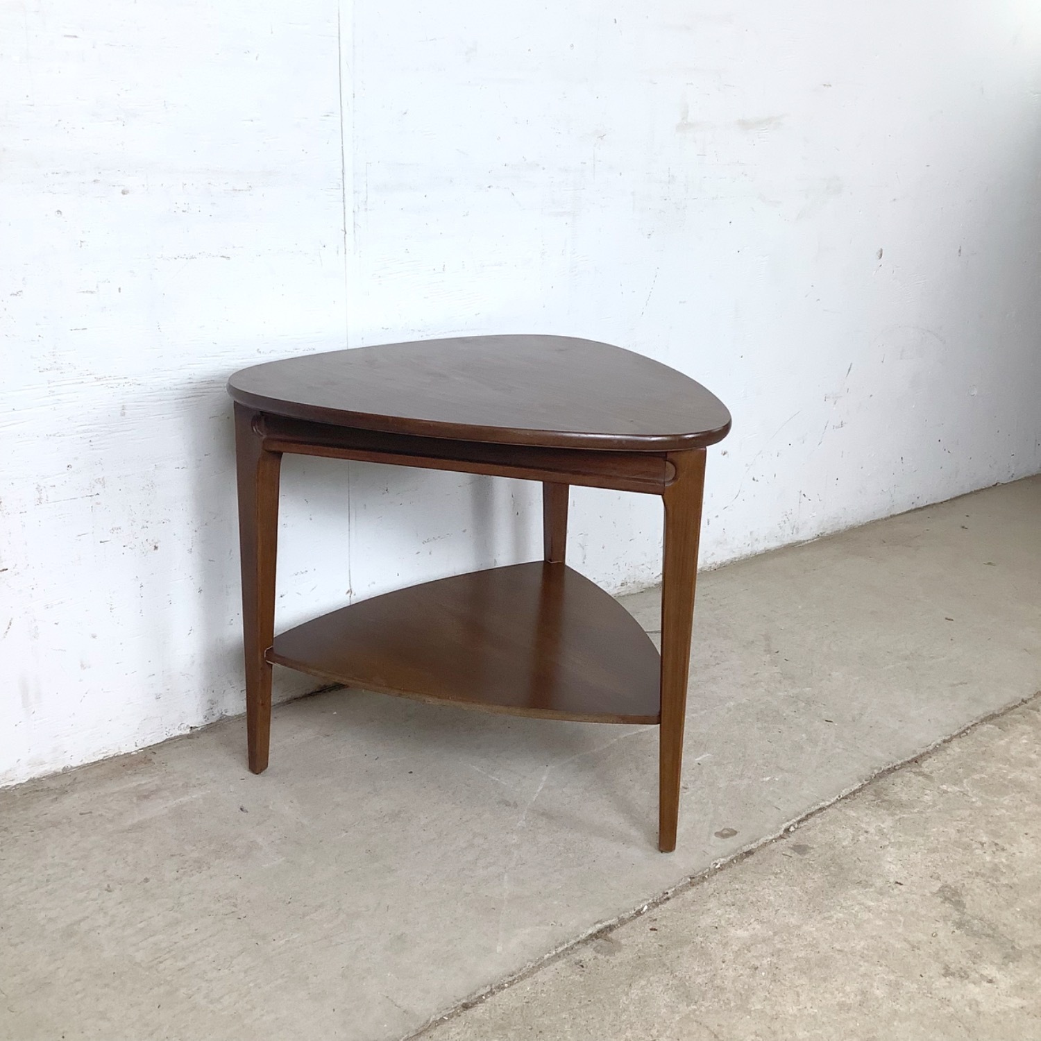  Pair of Two-Tier Triangular End Tables - image-9