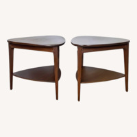  Pair of Two-Tier Triangular End Tables
