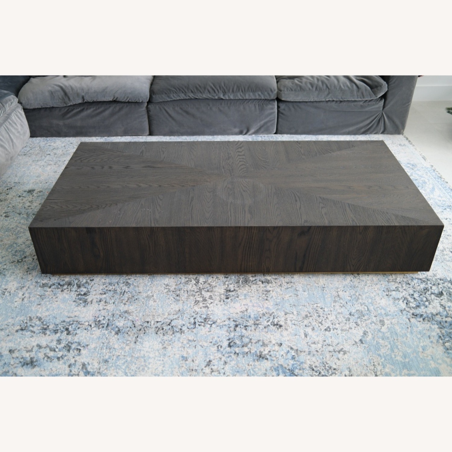 Restoration Hardware Dark Brown Wood Coffee Table - image-4