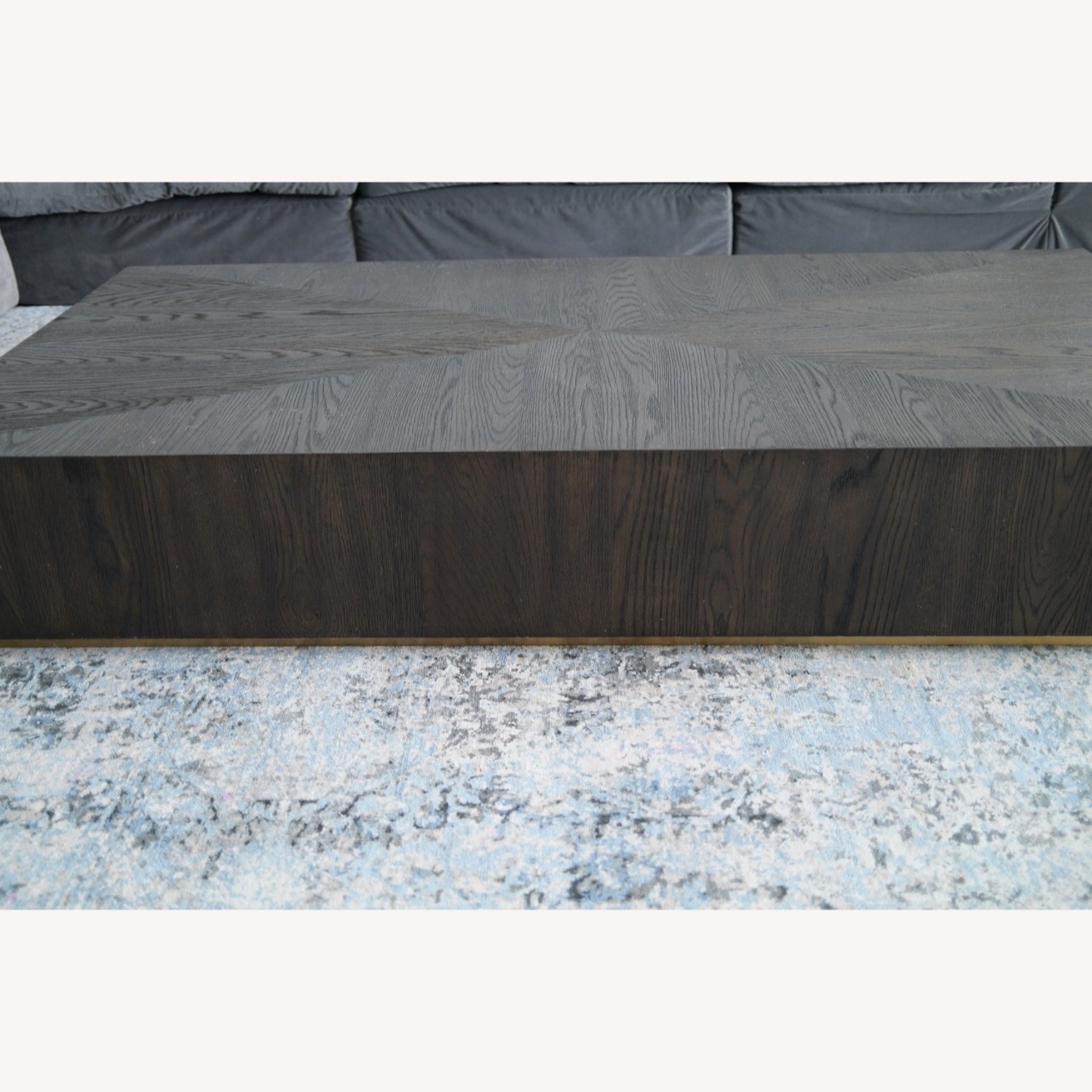 Restoration Hardware Dark Brown Wood Coffee Table - image-2