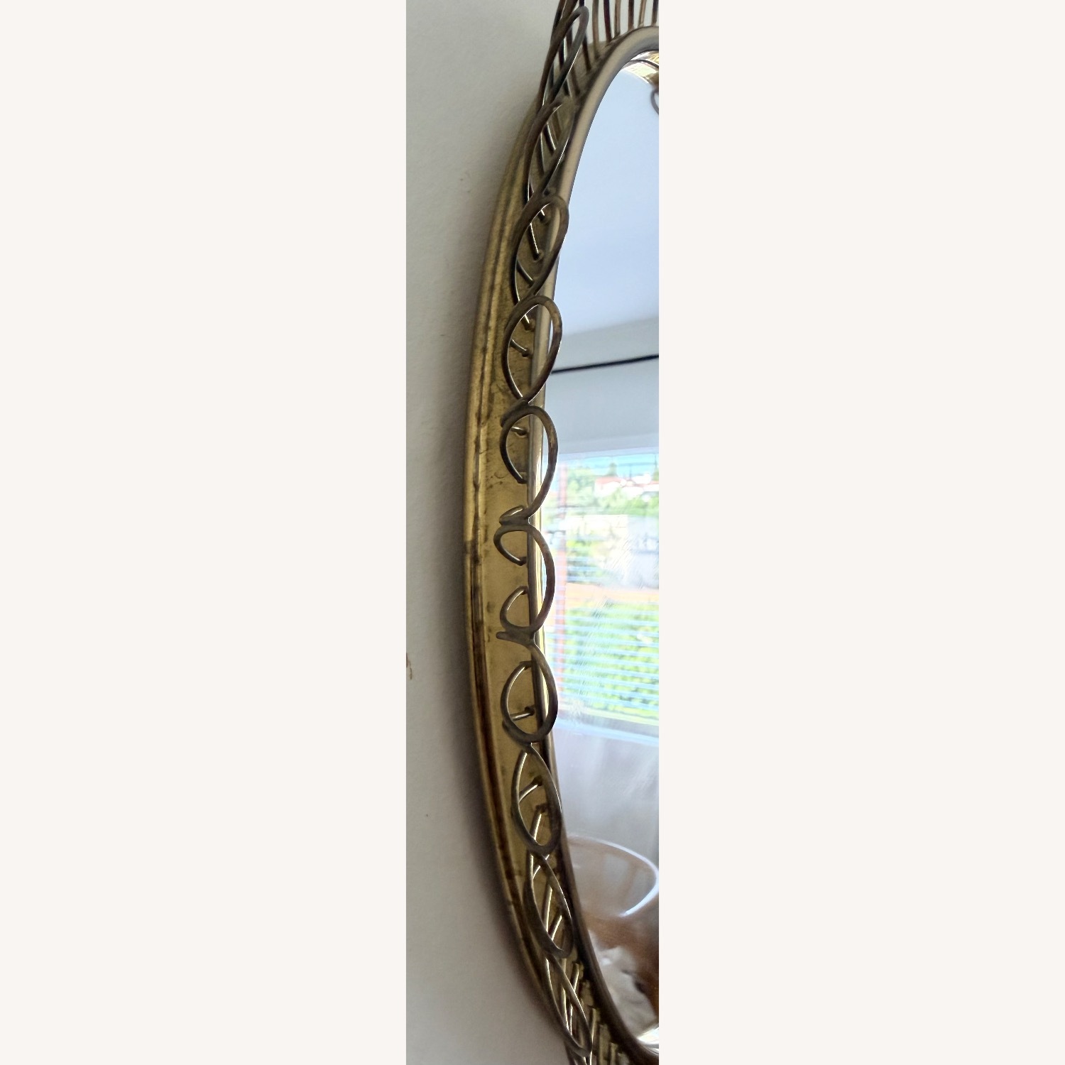 Vintage/Antique Finds Gold Brass Wall Mirror - image-2