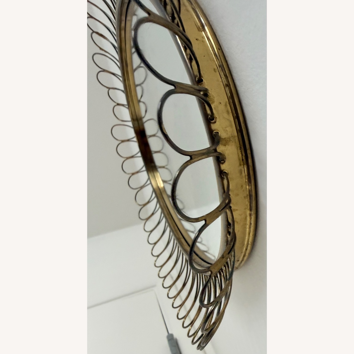 Vintage/Antique Finds Gold Brass Wall Mirror - image-4