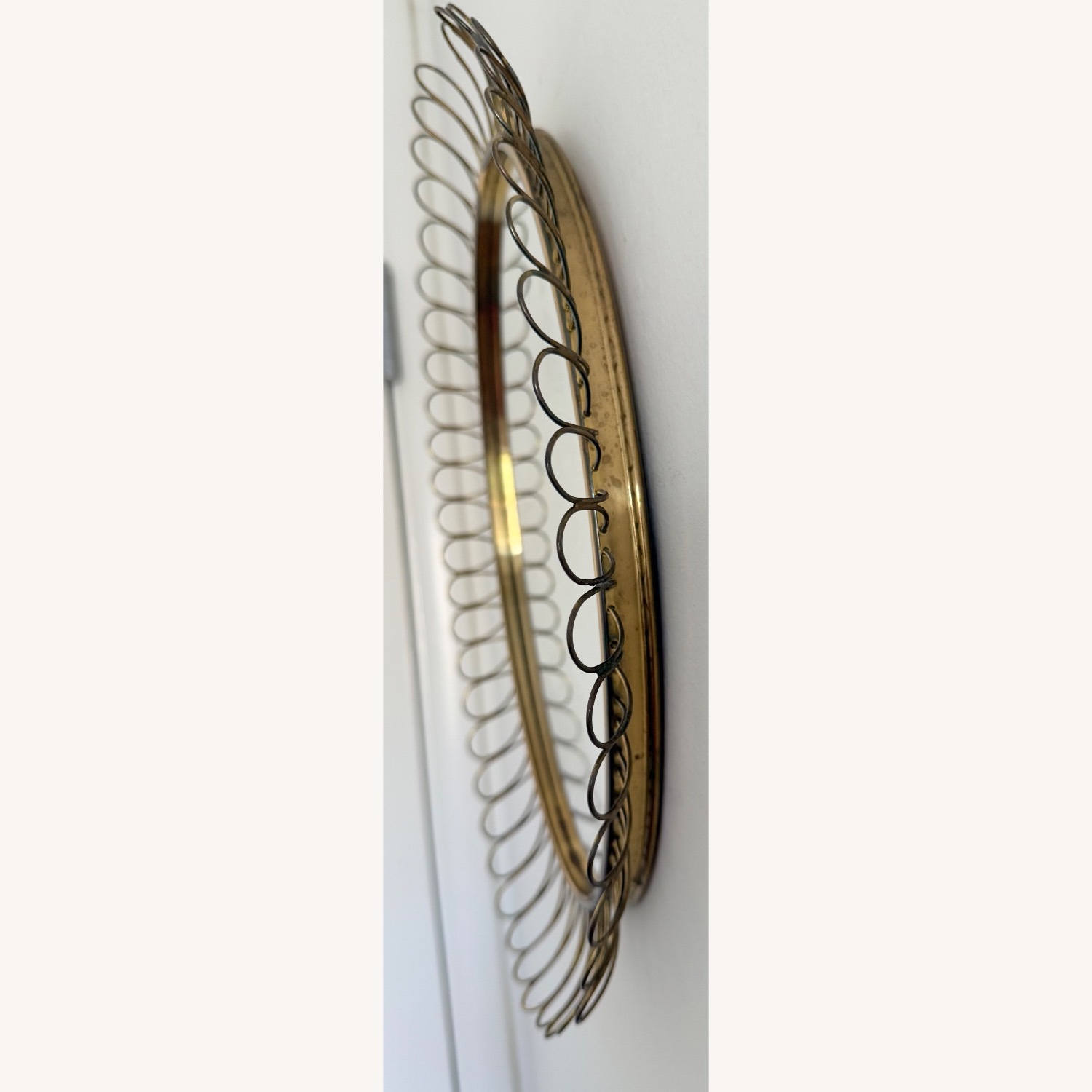 Vintage/Antique Finds Gold Brass Wall Mirror - image-3