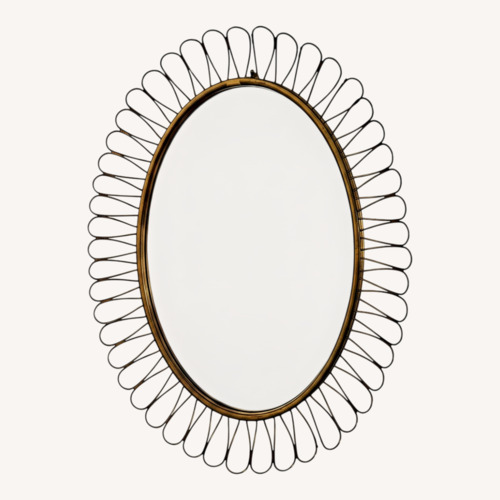 Used Vintage/Antique Finds Gold Brass Wall Mirror for sale on AptDeco