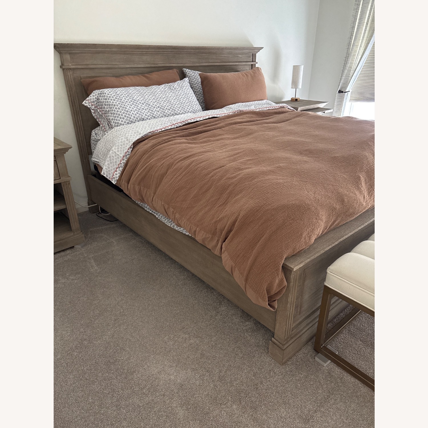 Pottery Barn Livingston King Bed, Gray - image-2