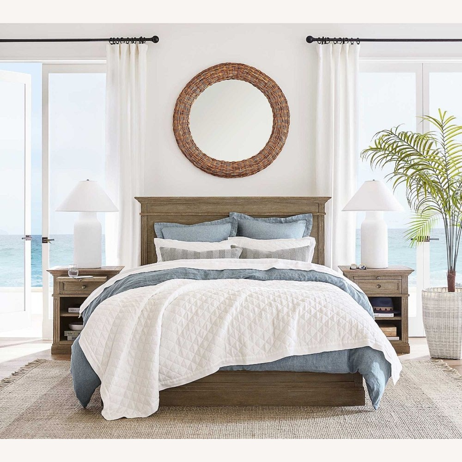 Pottery Barn Livingston King Bed, Gray - image-5