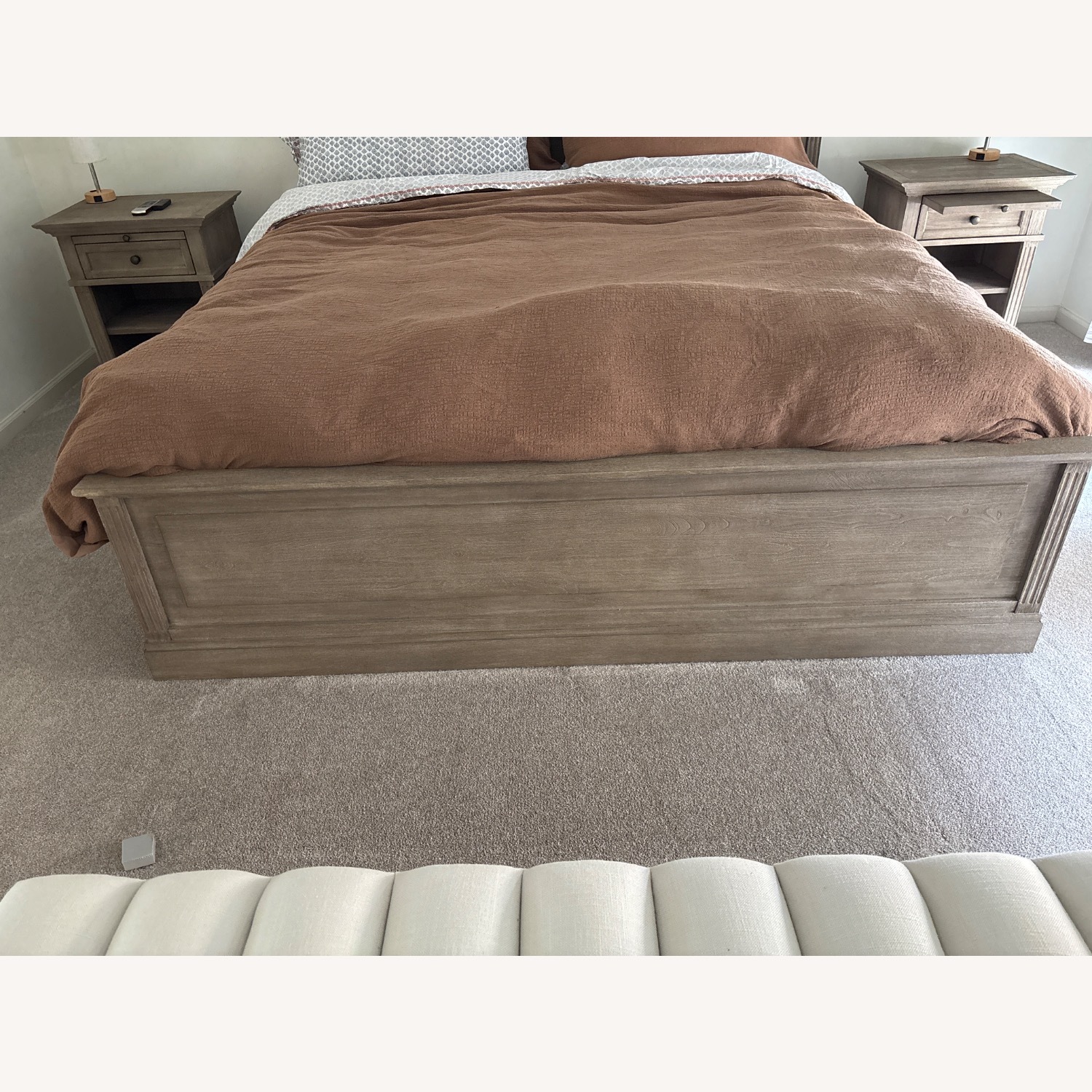 Pottery Barn Livingston King Bed, Gray - image-3
