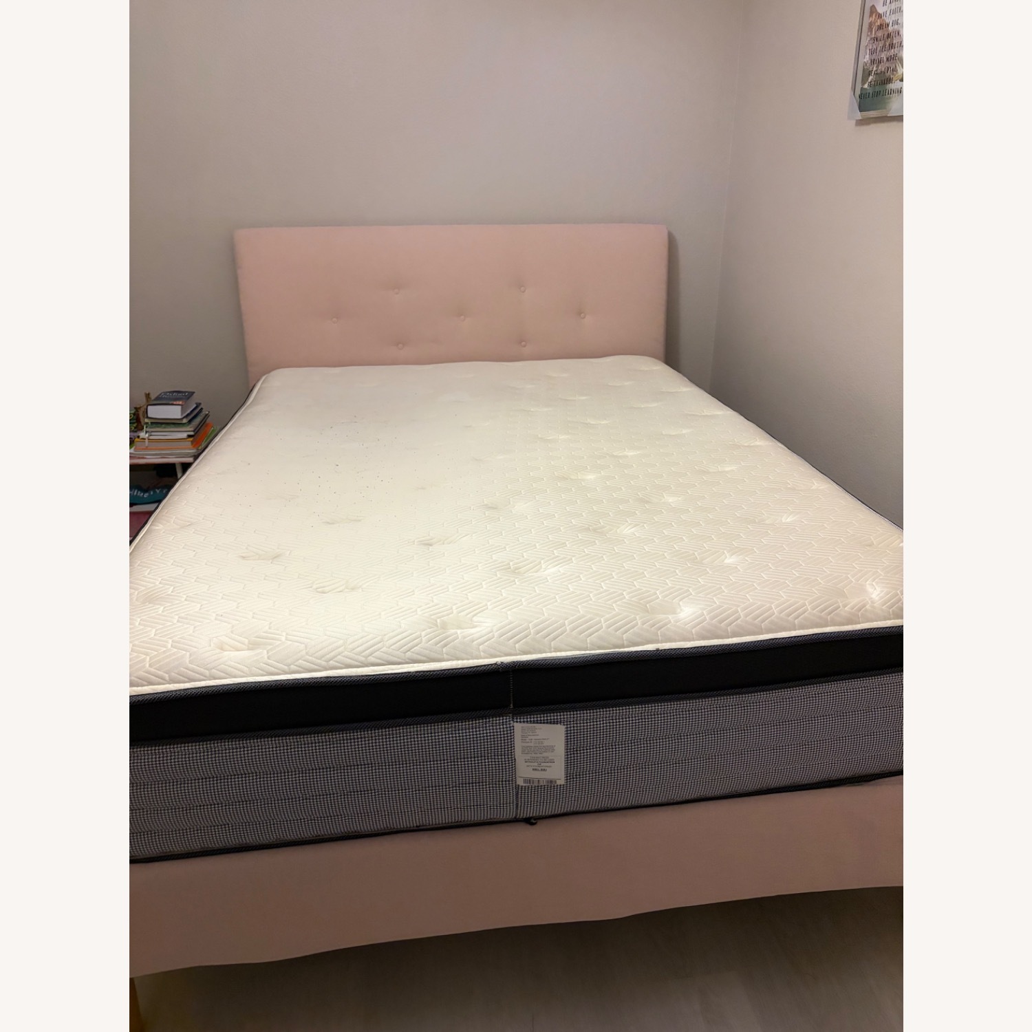IKEA Idanas Pink Fabric Queen Bed - image-2