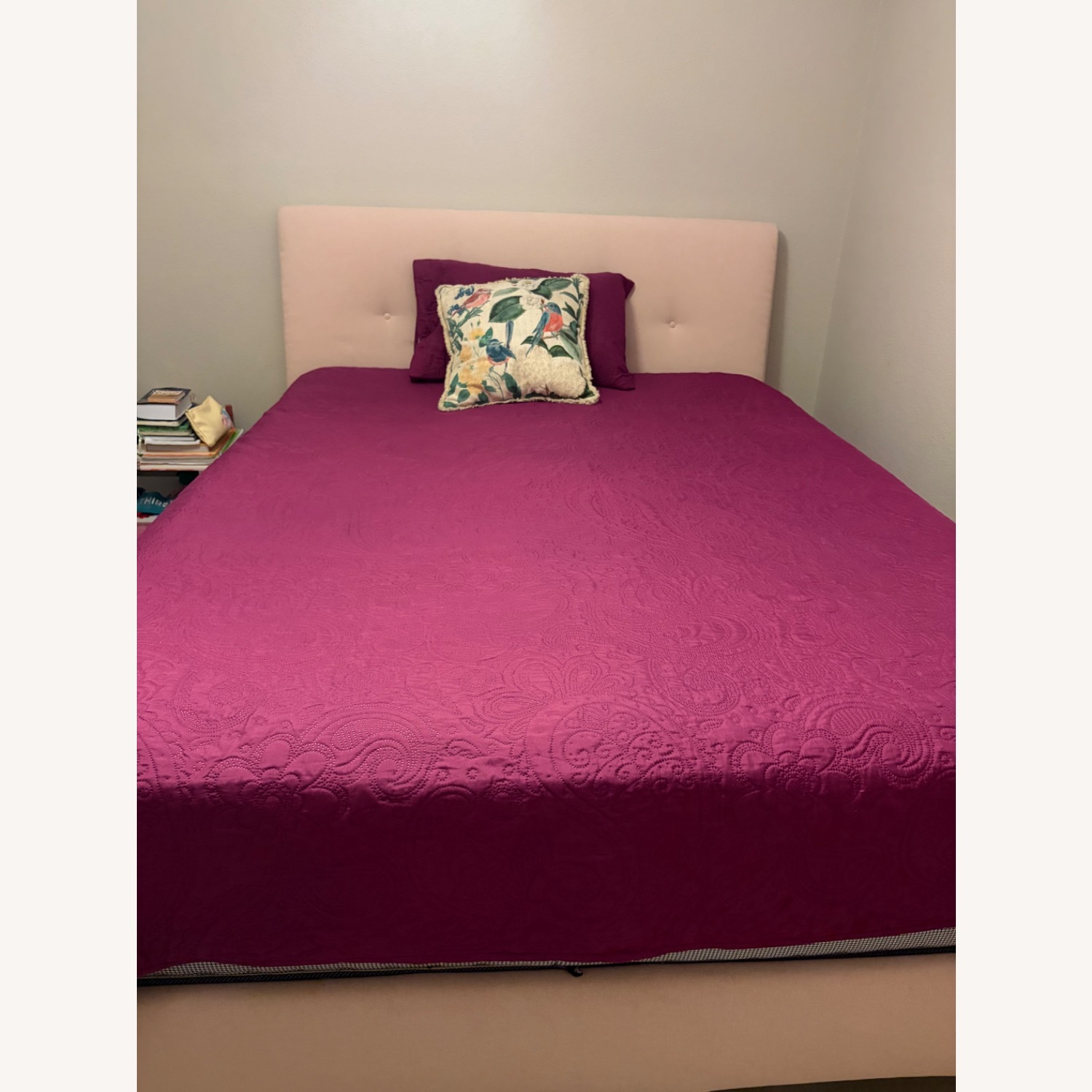 IKEA Idanas Pink Fabric Queen Bed - image-4