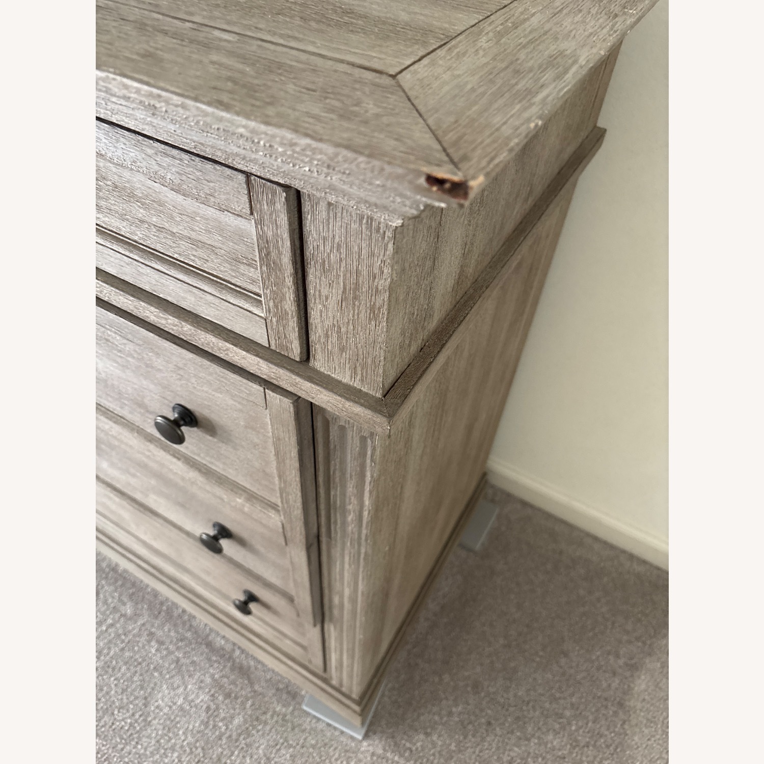 Pottery Barn Livingston Grey Wash Dresser - image-3