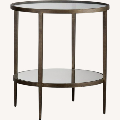 Used Crate & Barrel Clairmont Glass Side Table for sale on AptDeco