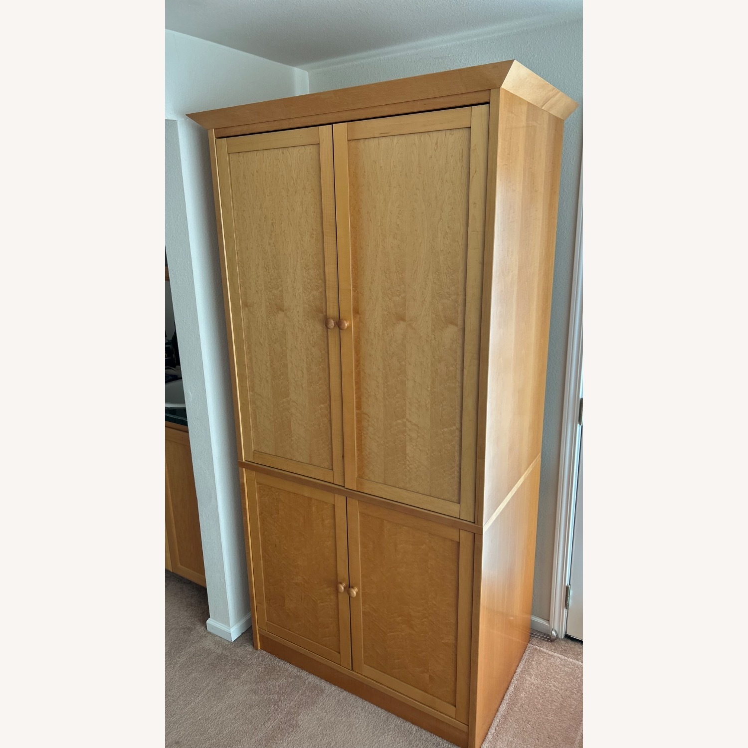 Light Brown Wood Media Storage - image-2