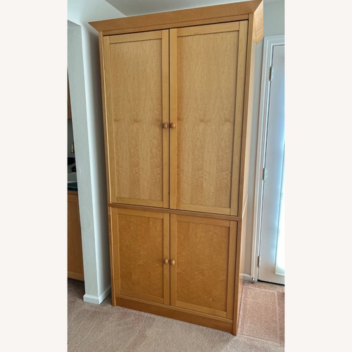 Used Light Brown Wood Media Storage for sale on AptDeco
