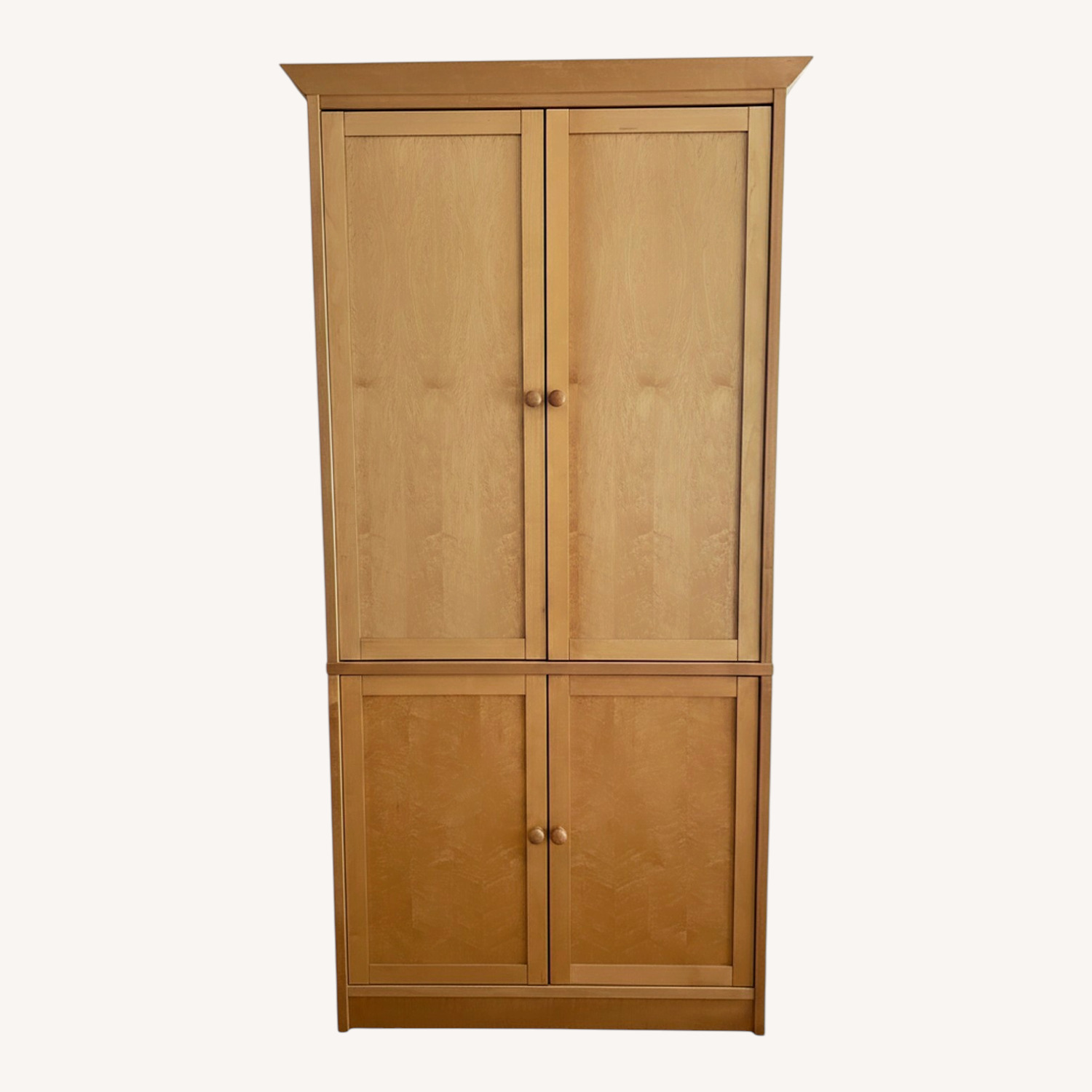 Light Brown Wood Media Storage - image-0