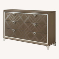 Valyou Furniture Acrylic Dark Brown Wood Dresser