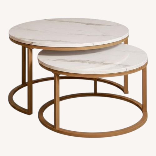 Used Aeon Furniture Viber Wi White Glass Coffee Table for sale on AptDeco