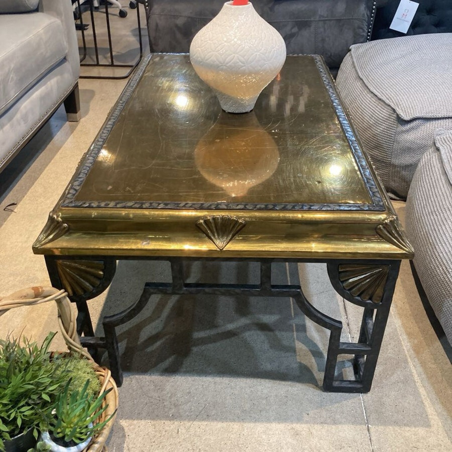 Rectangular Art Deco Shell Motif Coffee Table - image-3