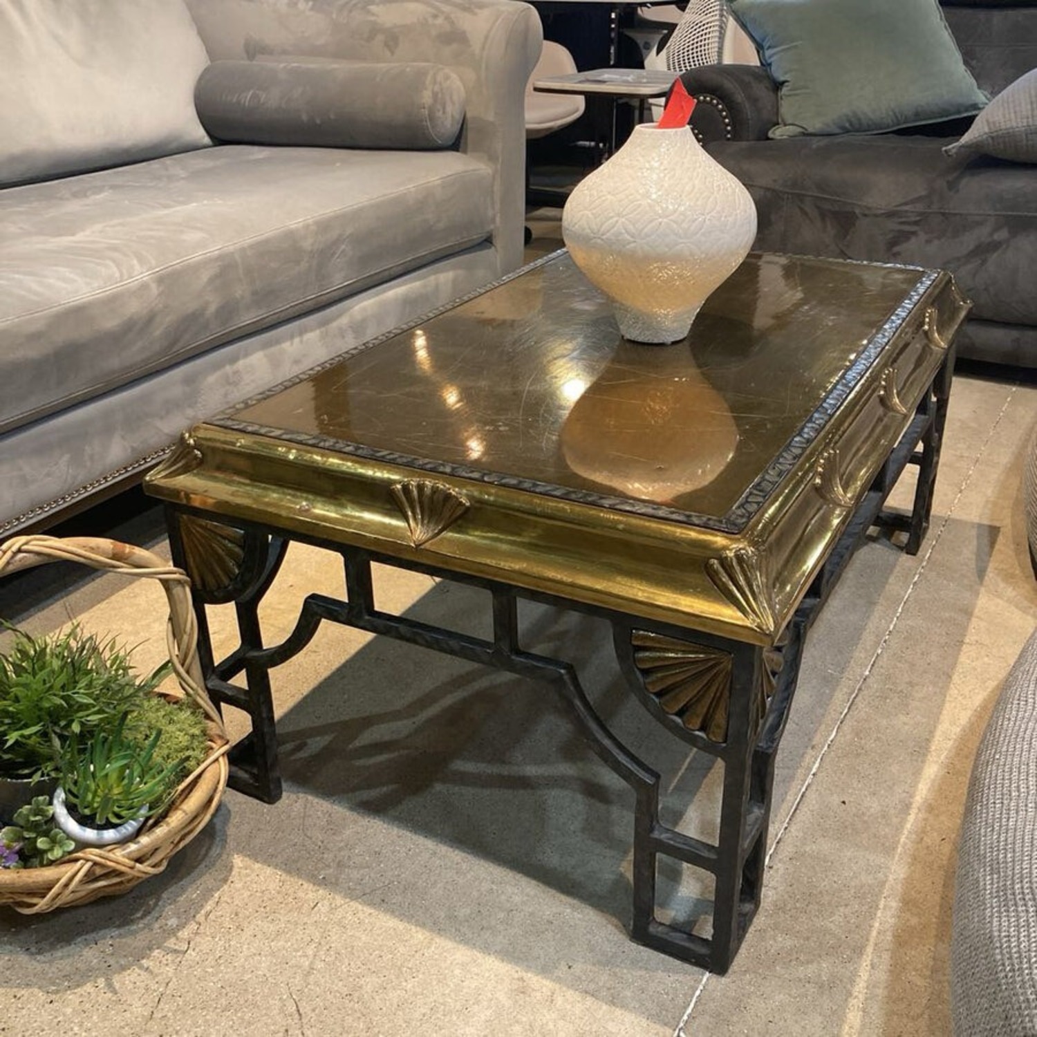 Rectangular Art Deco Shell Motif Coffee Table - image-2
