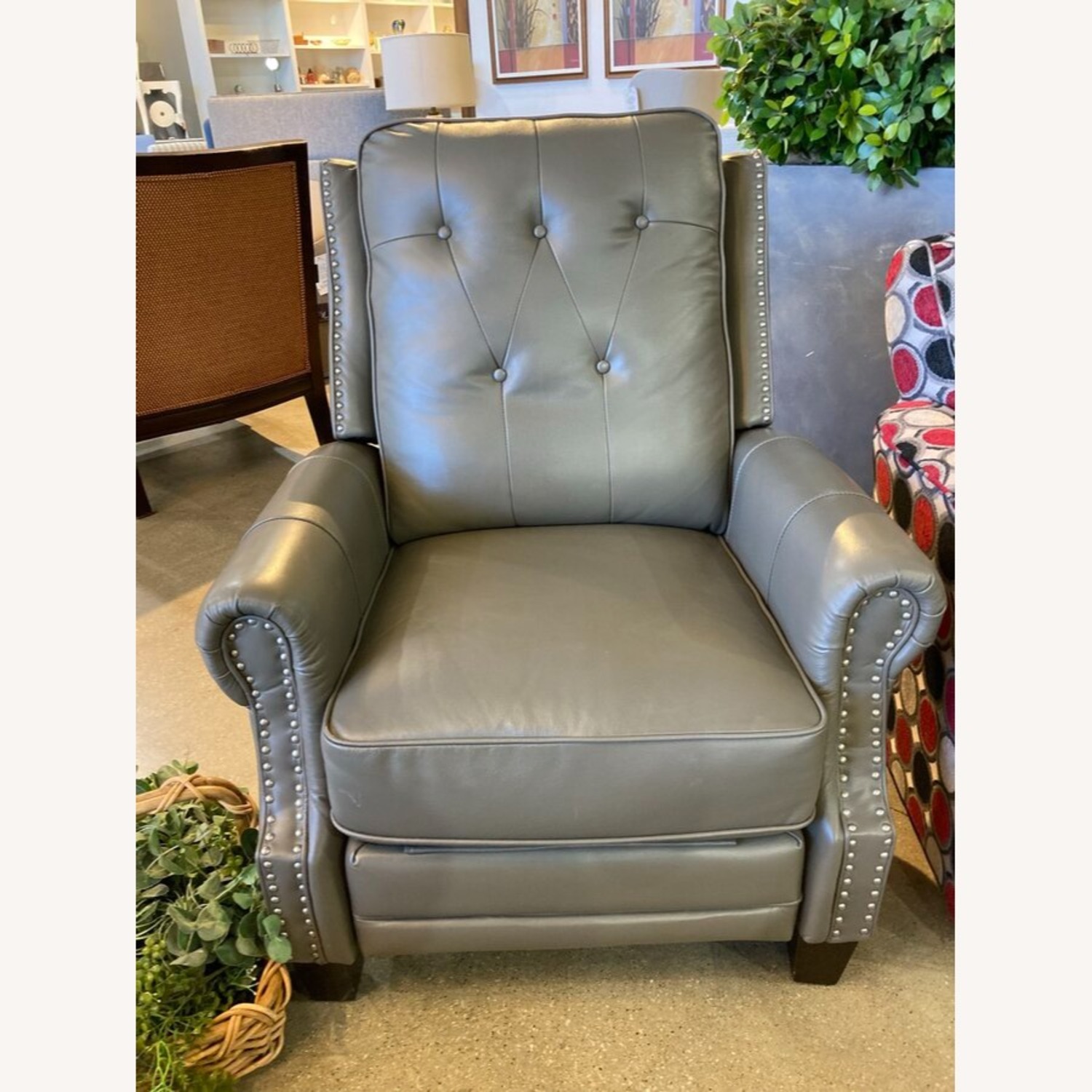 Roman Leather Pushback Recliner - image-3