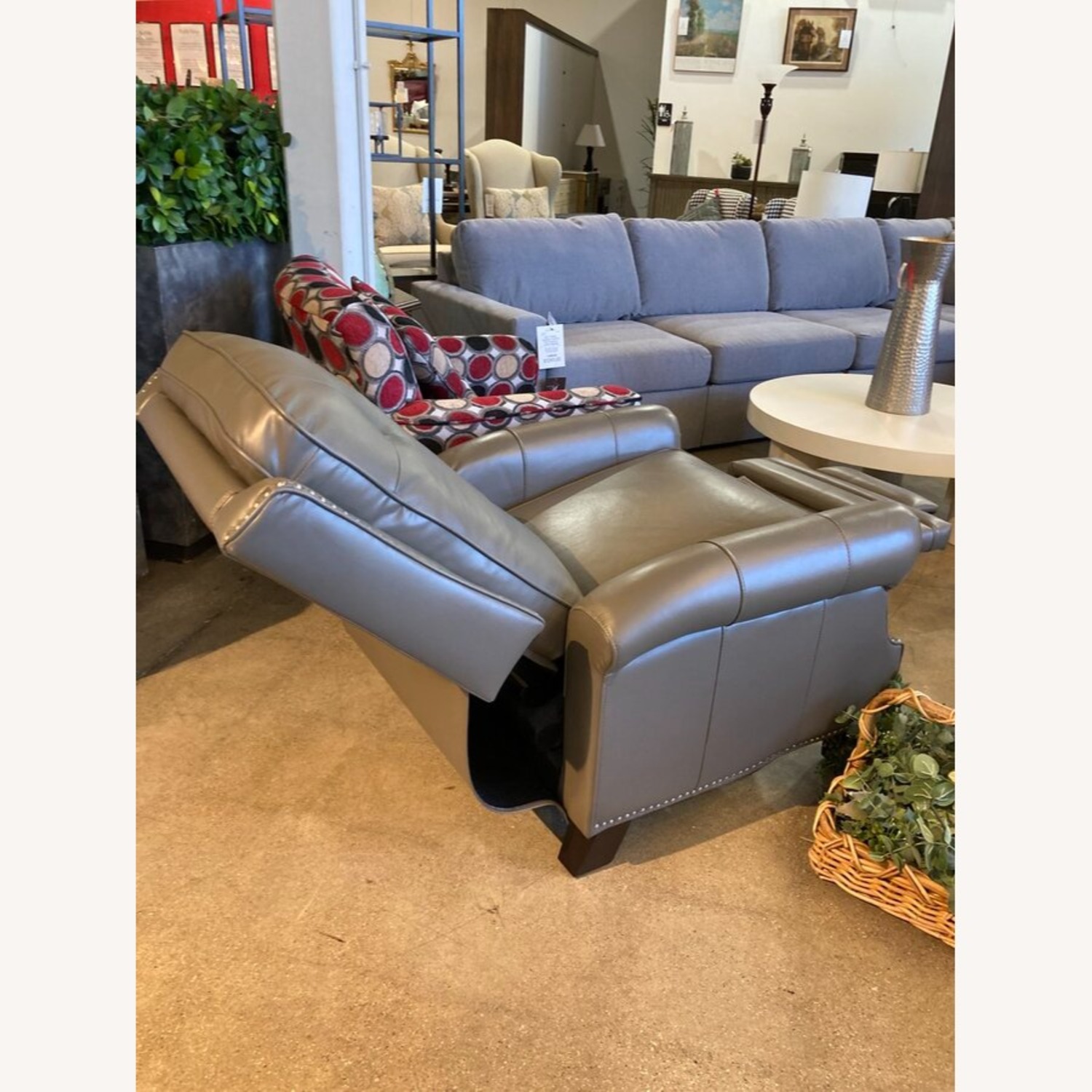 Roman Leather Pushback Recliner - image-9
