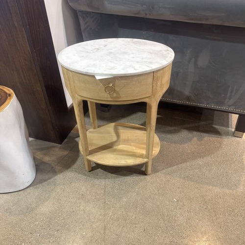 Used Ellen Marble Top Single Drawer Nightstand for sale on AptDeco
