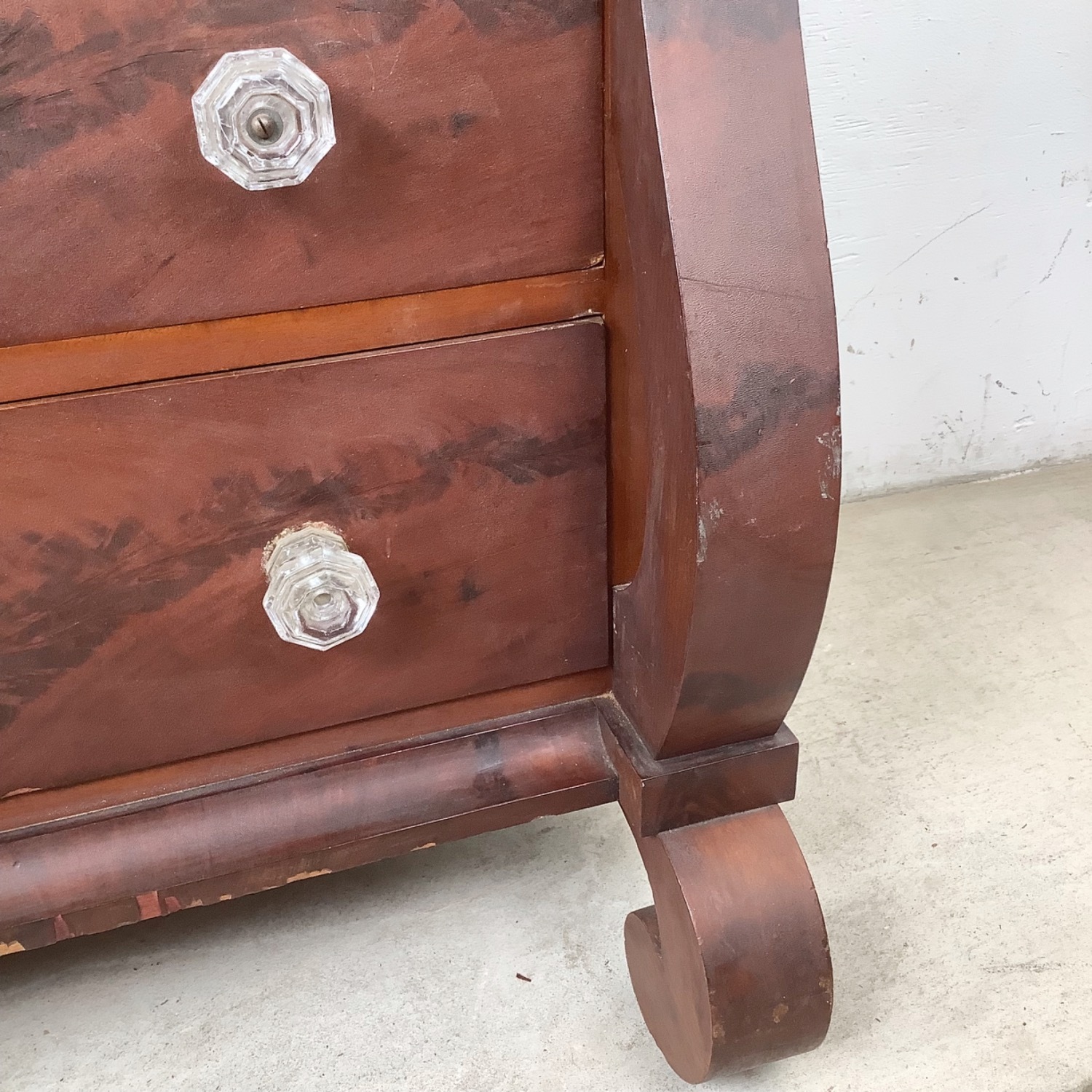 19th Century American Empire Mahogany Chest - image-9