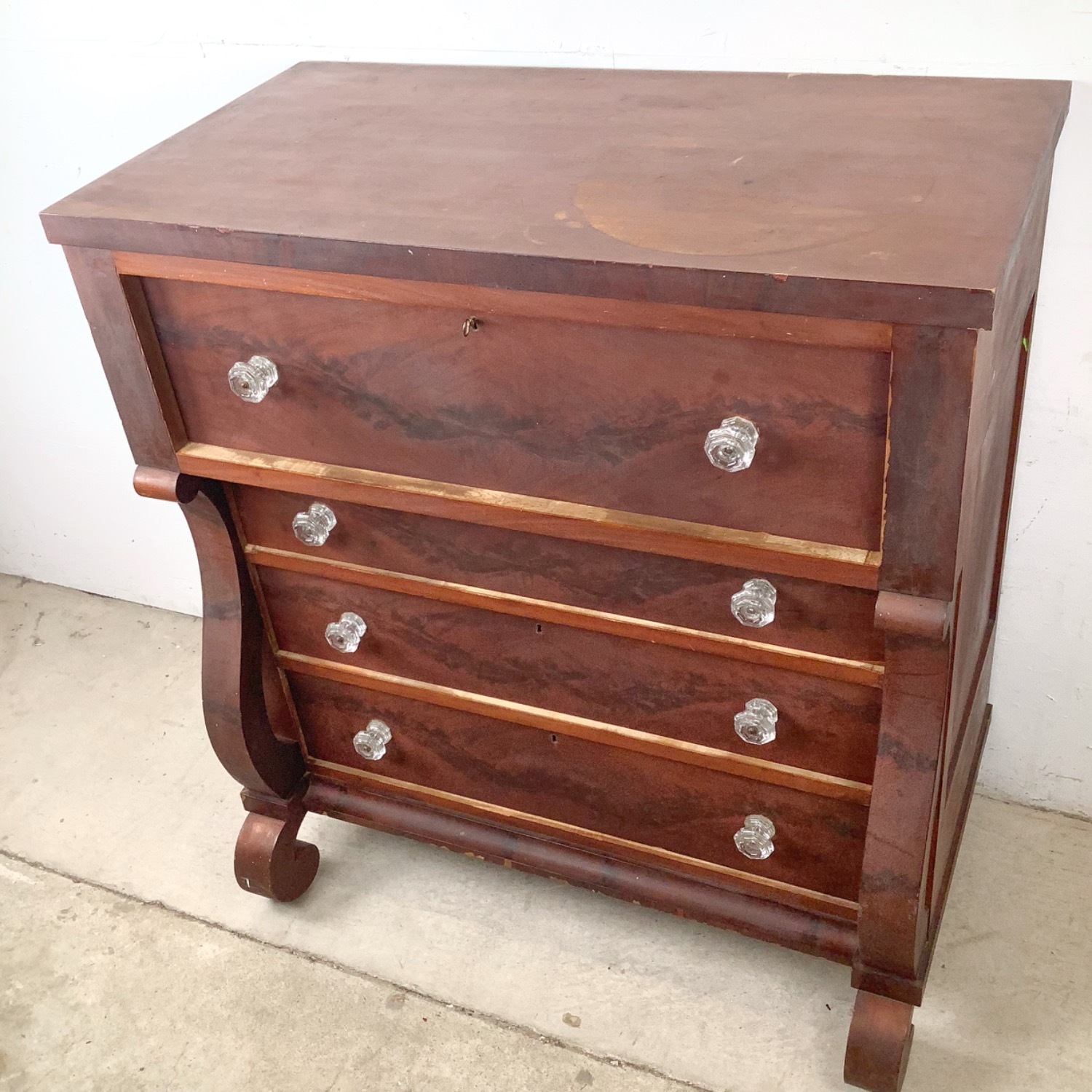 19th Century American Empire Mahogany Chest - image-21