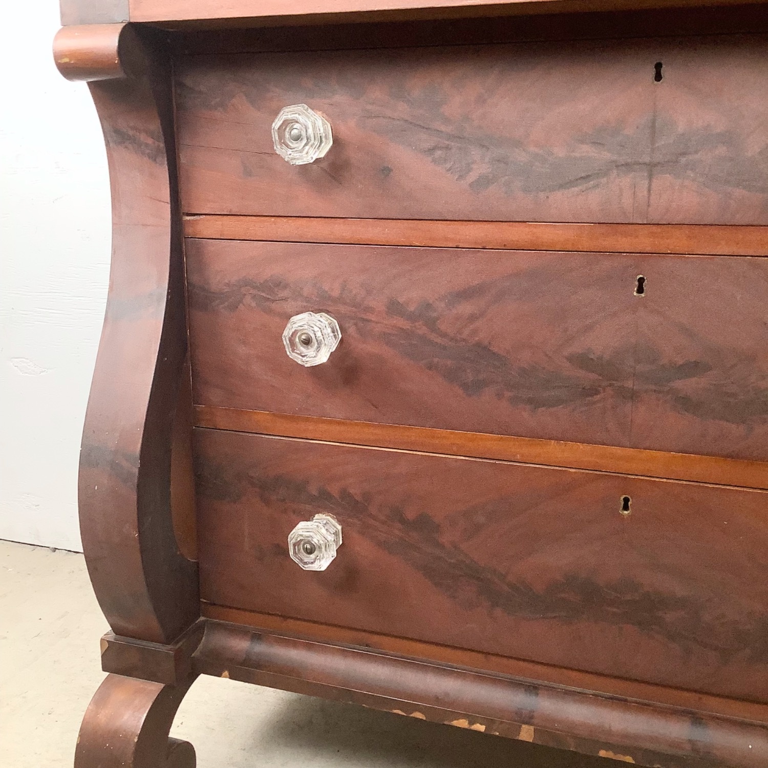 19th Century American Empire Mahogany Chest - image-10