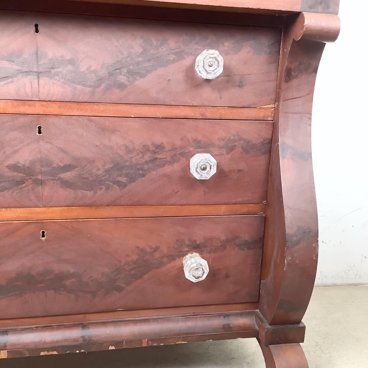 19th Century American Empire Mahogany Chest - image-11