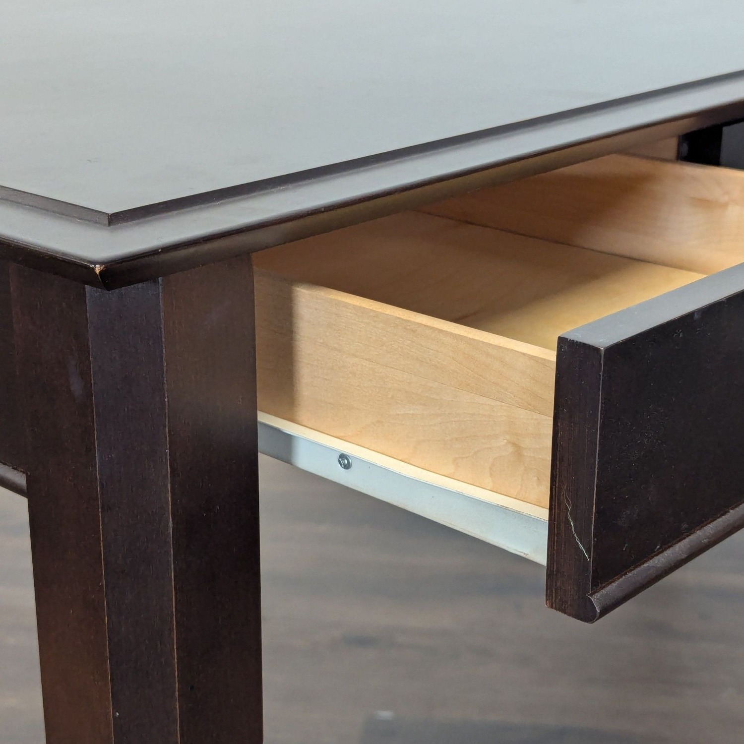 Baronet Dark Wood Desk with Two Drawers - image-10