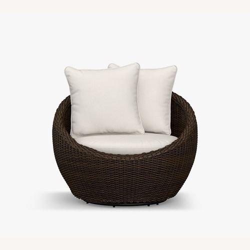 Used Pottery Barn Torrey Wicker Papasan Outdoor Chair for sale on AptDeco