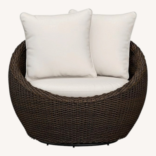 Used Pottery Barn Torrey Wicker Papasan Outdoor Chair for sale on AptDeco