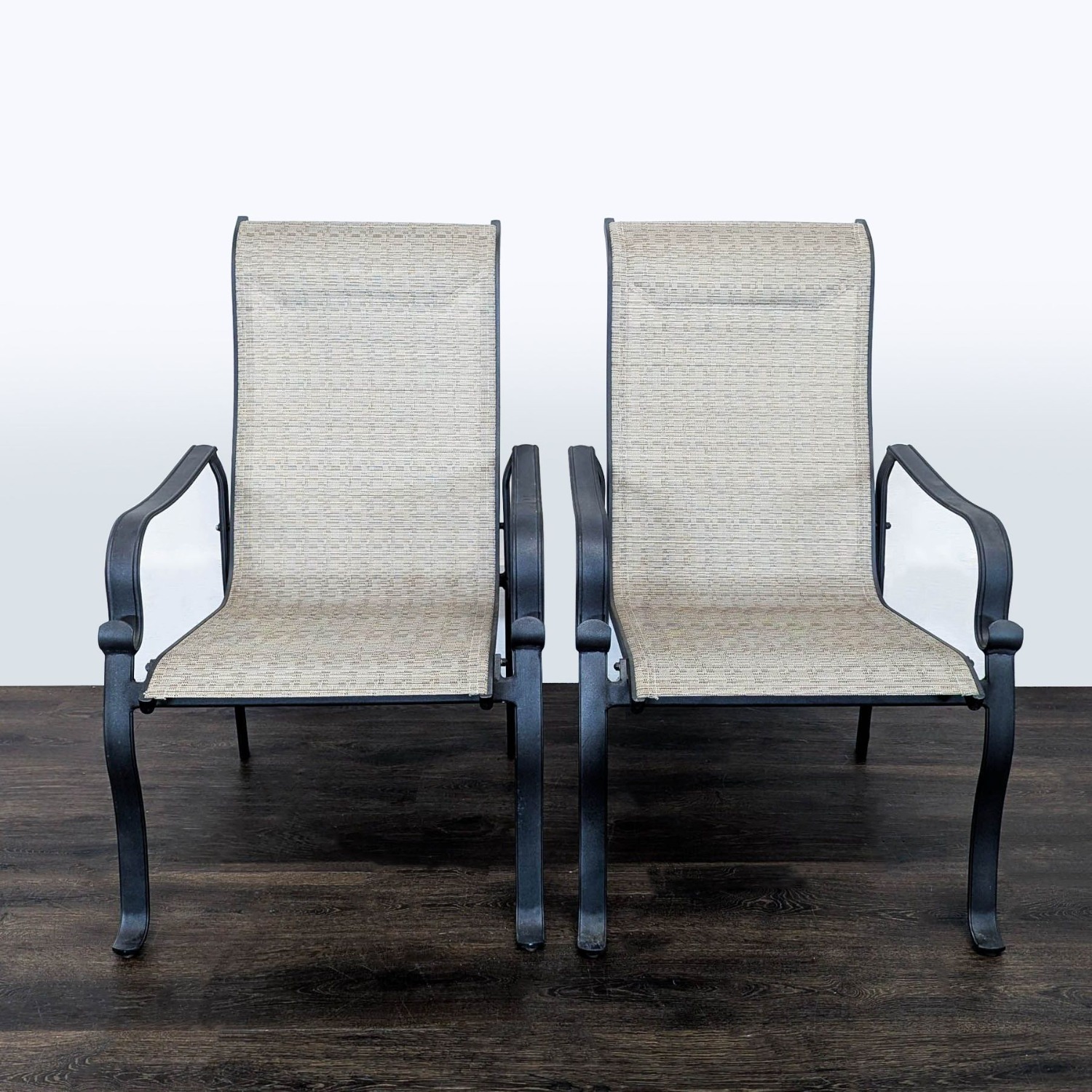 Set of 2 Outdoor Patio Chairs with Metal Frame  - image-9