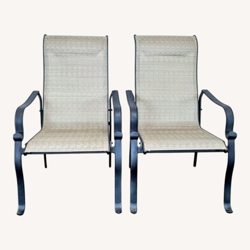 Used Set of 2 Outdoor Patio Chairs with Metal Frame  for sale on AptDeco