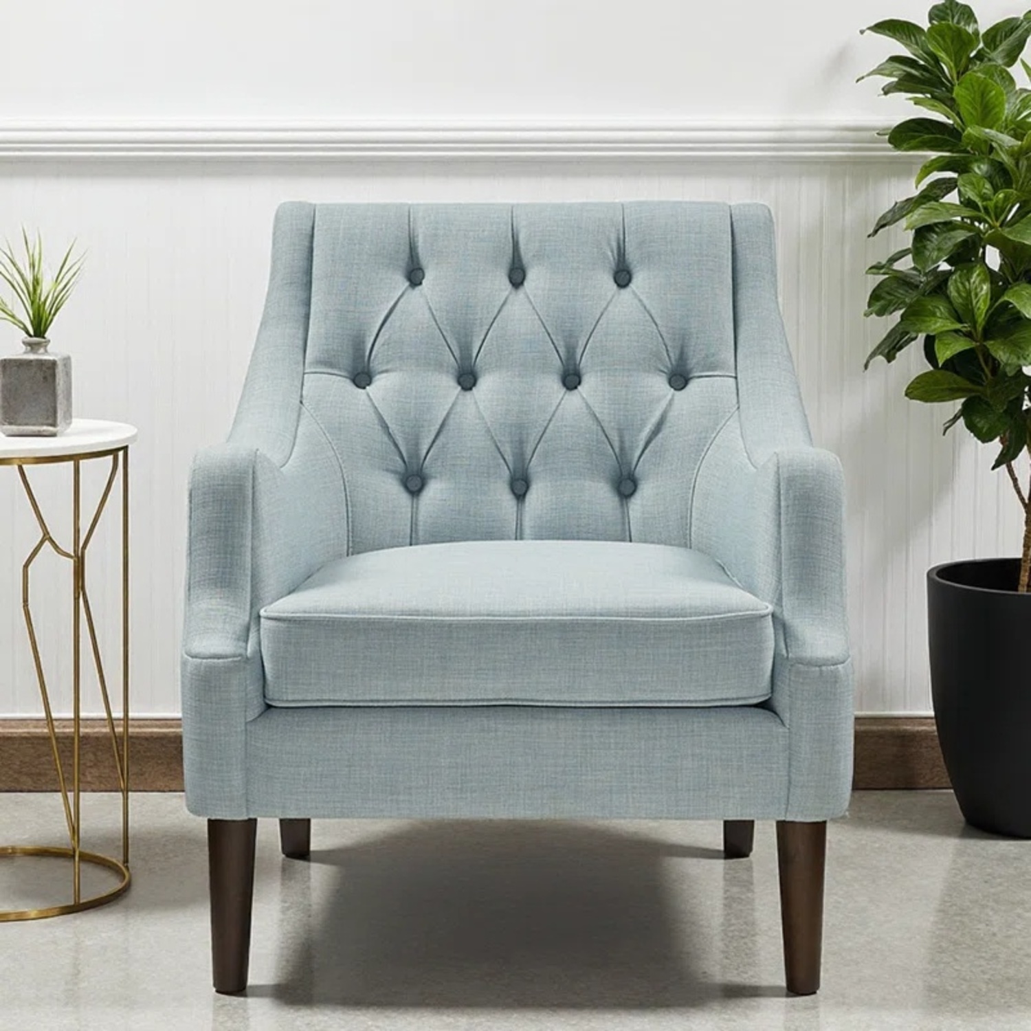 Madison Park Light Blue Tufted Lounge Chair - image-5