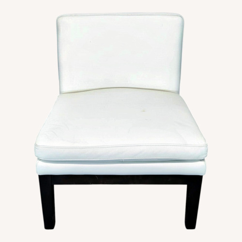 Used Modern White Armless Faux Leather Lounge Chair  for sale on AptDeco