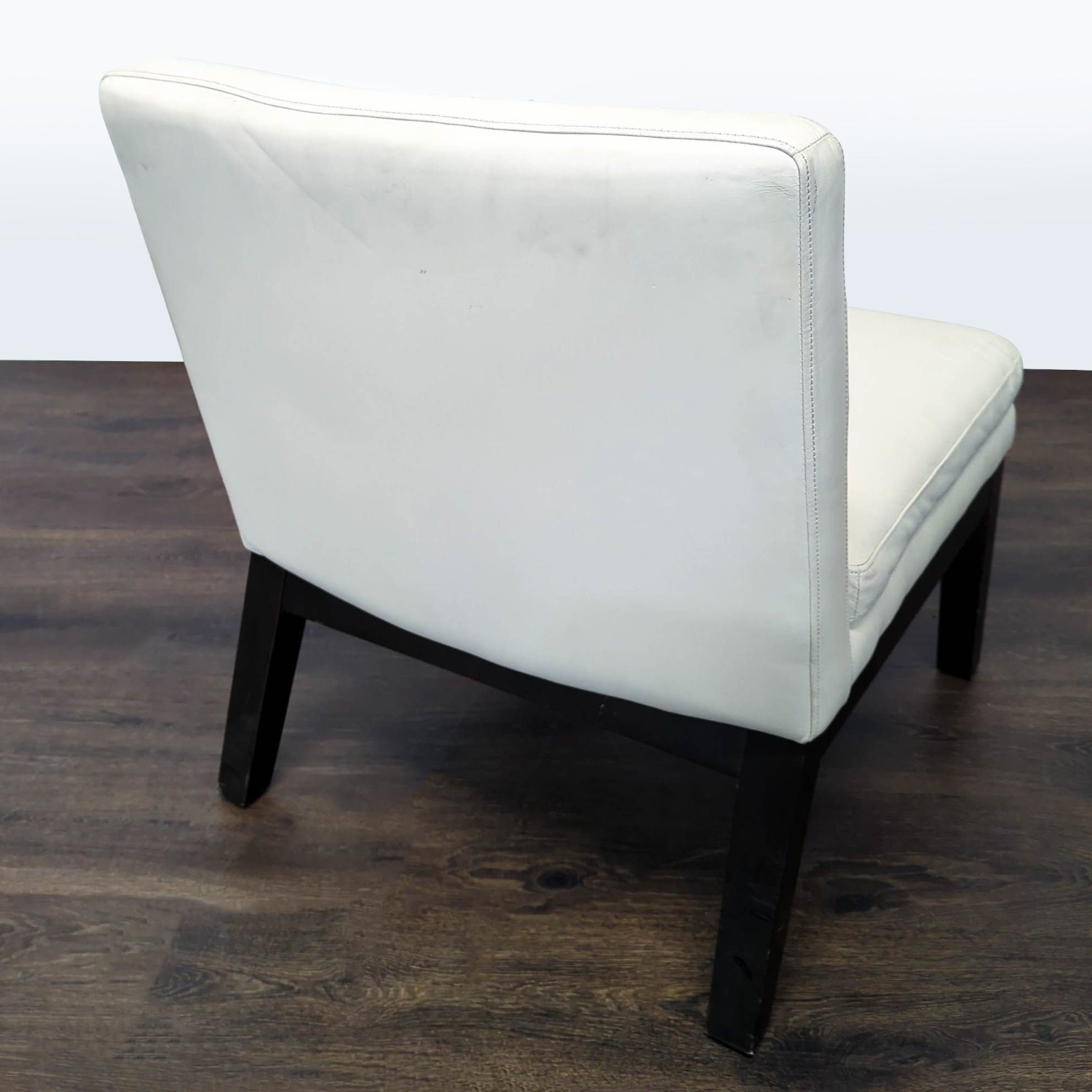 Modern White Armless Faux Leather Lounge Chair  - image-6
