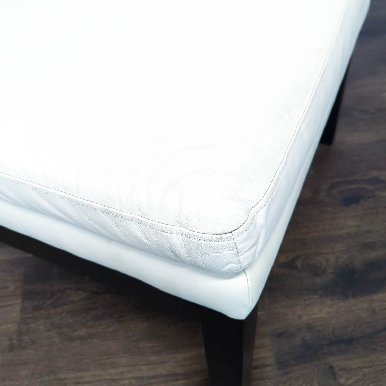 Modern White Armless Faux Leather Lounge Chair  - image-3