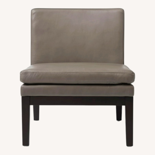 Used West Elm Modern Gray Leather Slipper Chair  for sale on AptDeco