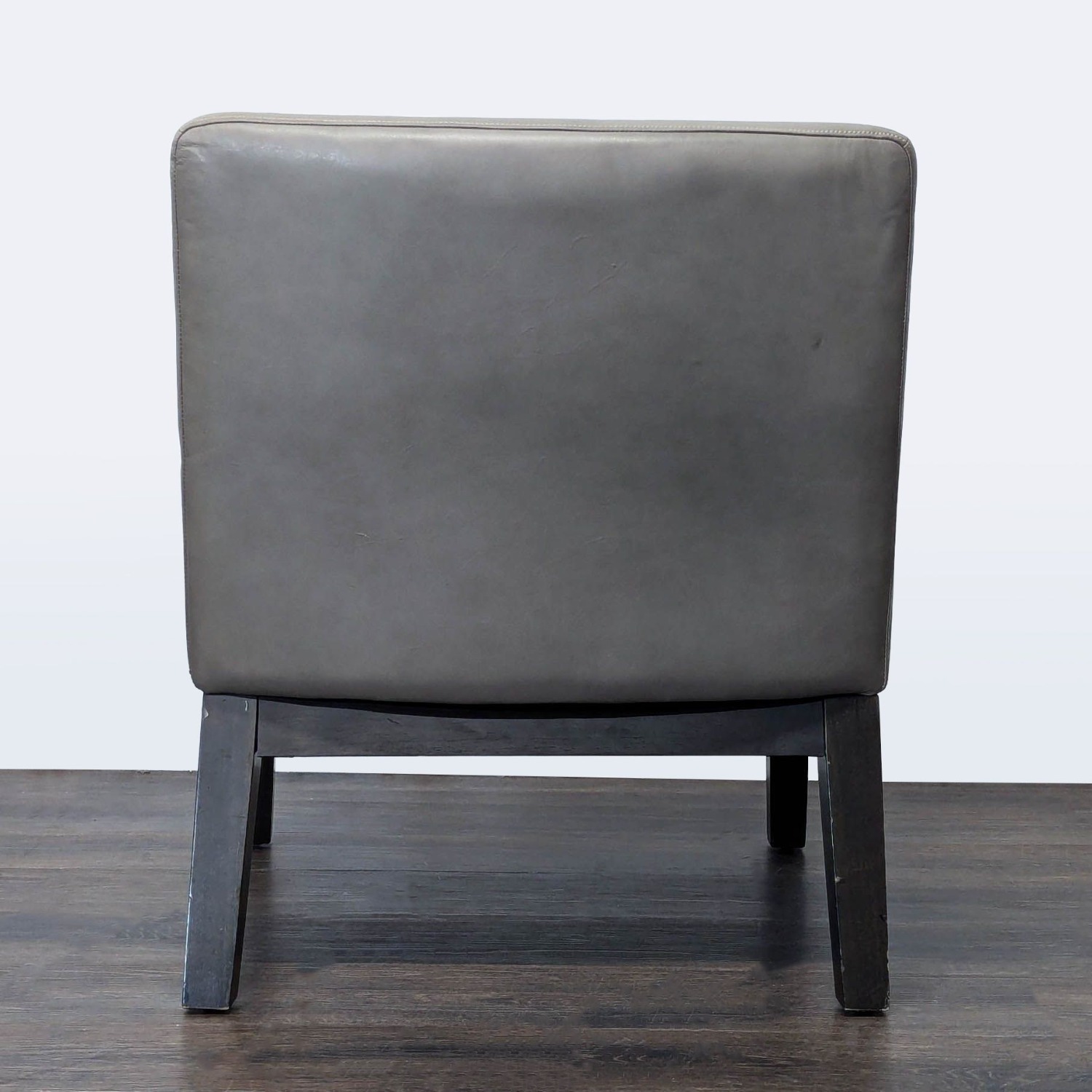 West Elm Modern Gray Leather Slipper Chair  - image-5
