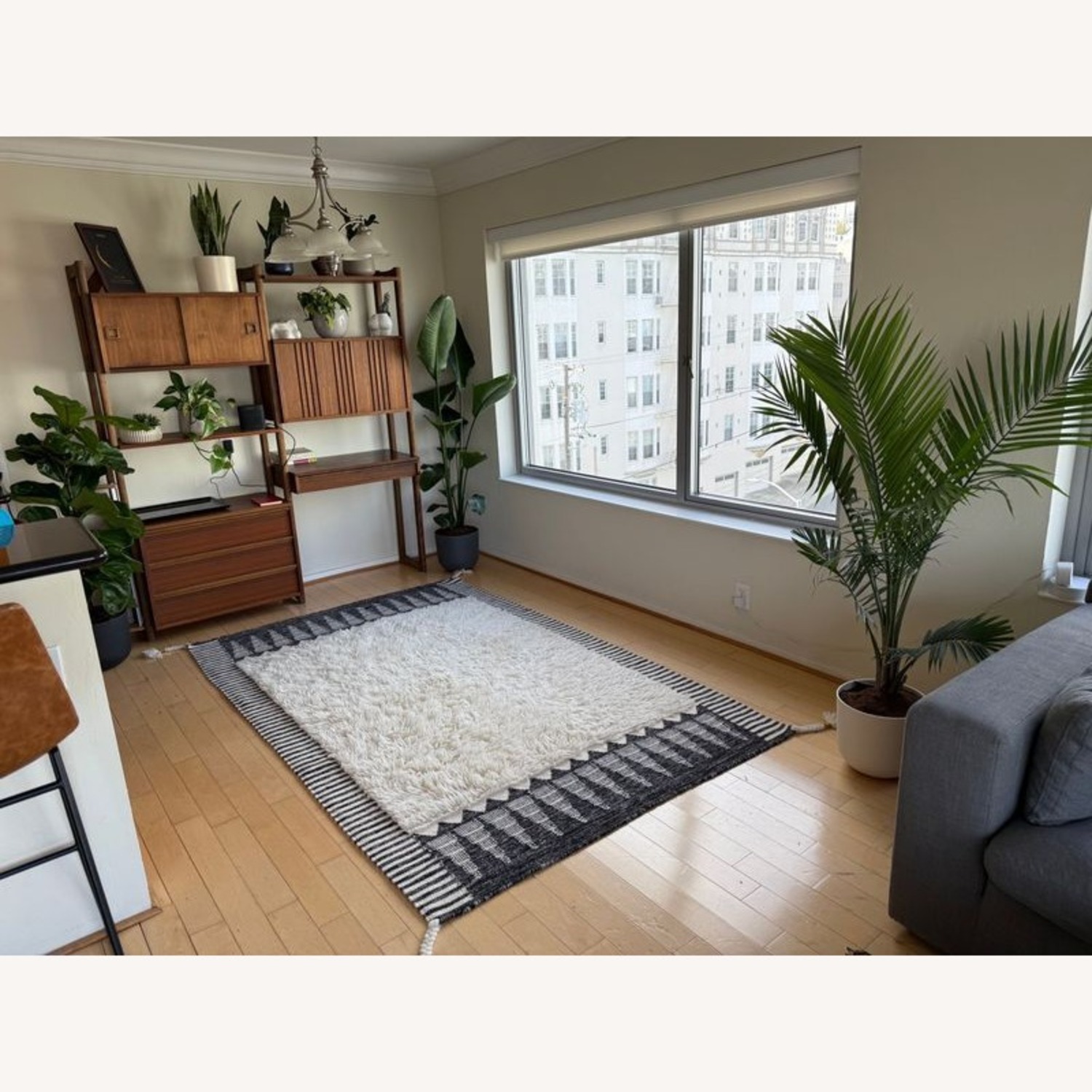 West Elm Ikat 5'x8' Black and White Shag Rug  - image-6