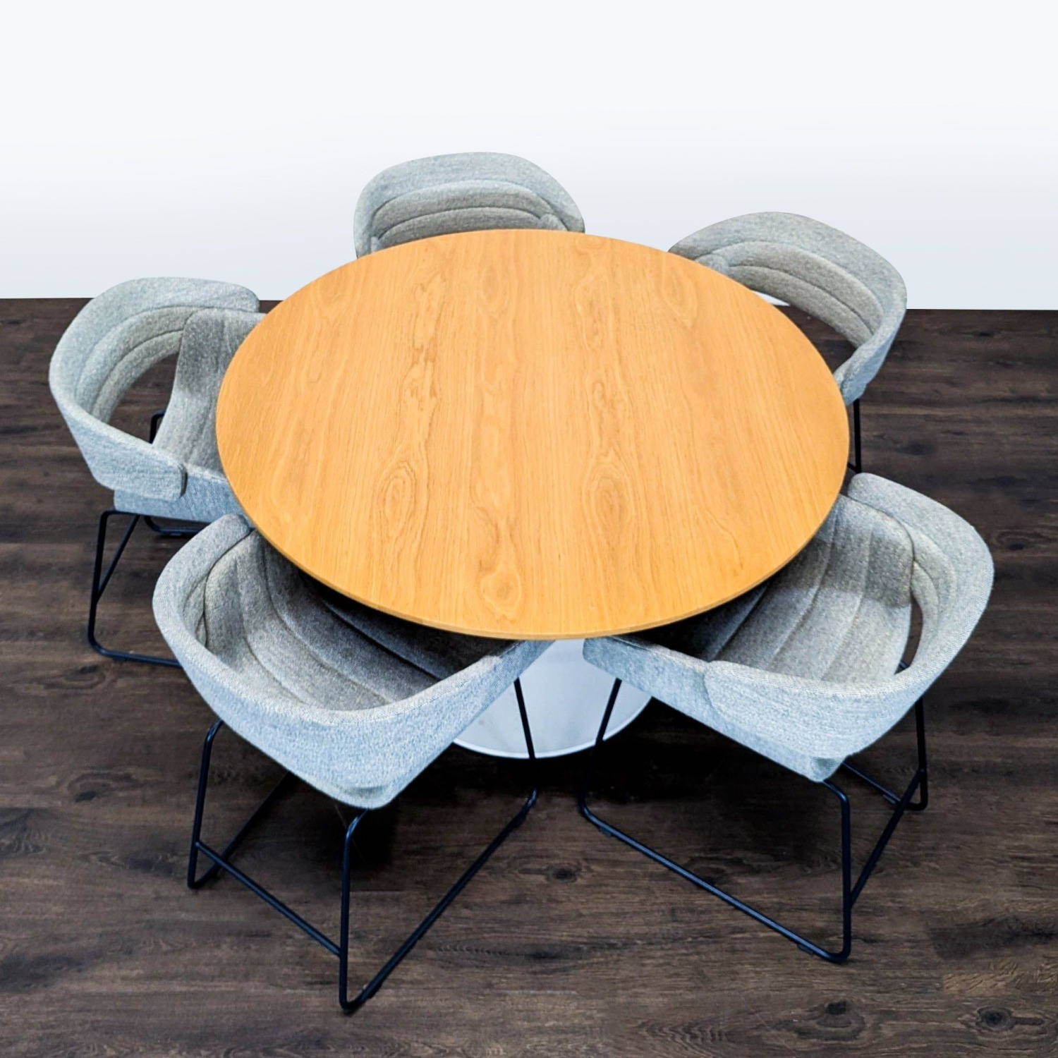 Blu Dot Modern Round Dining Set with 5 Racer - image-2