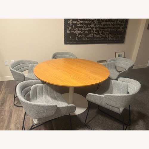Used Blu Dot Modern Round Dining Set with 5 Racer for sale on AptDeco