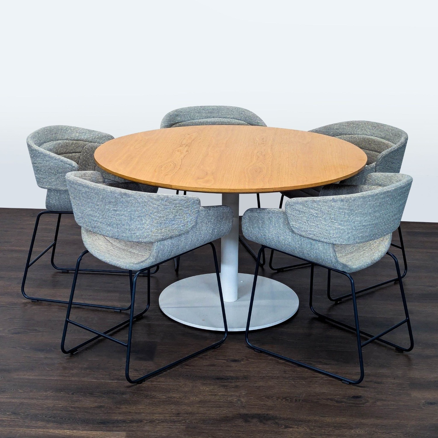 Blu Dot Modern Round Dining Set with 5 Racer - image-10