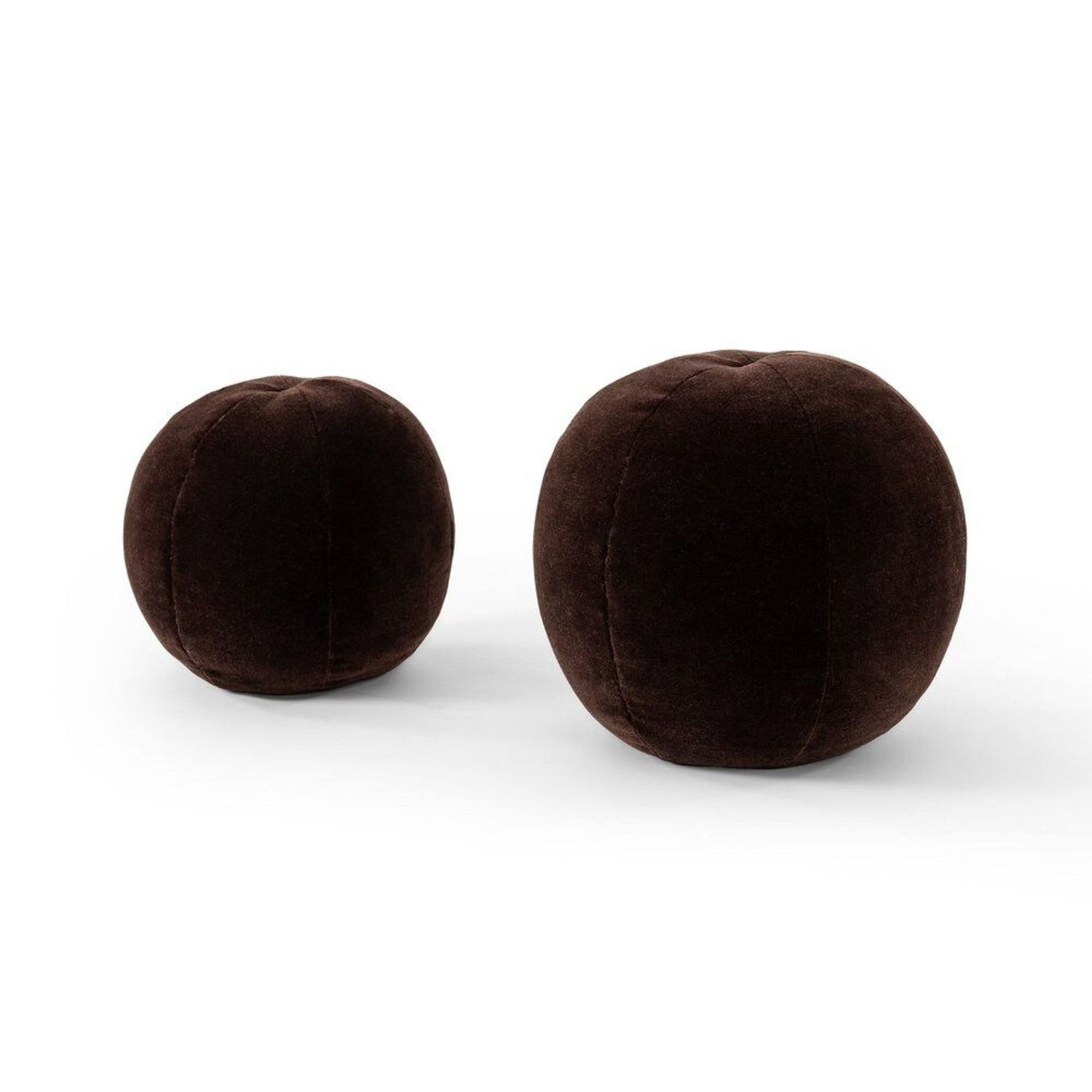 Four Hands Balle Brown Velvet Round Decorative - image-1
