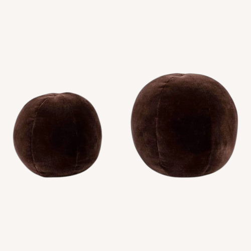 Used Four Hands Balle Brown Velvet Round Decorative for sale on AptDeco