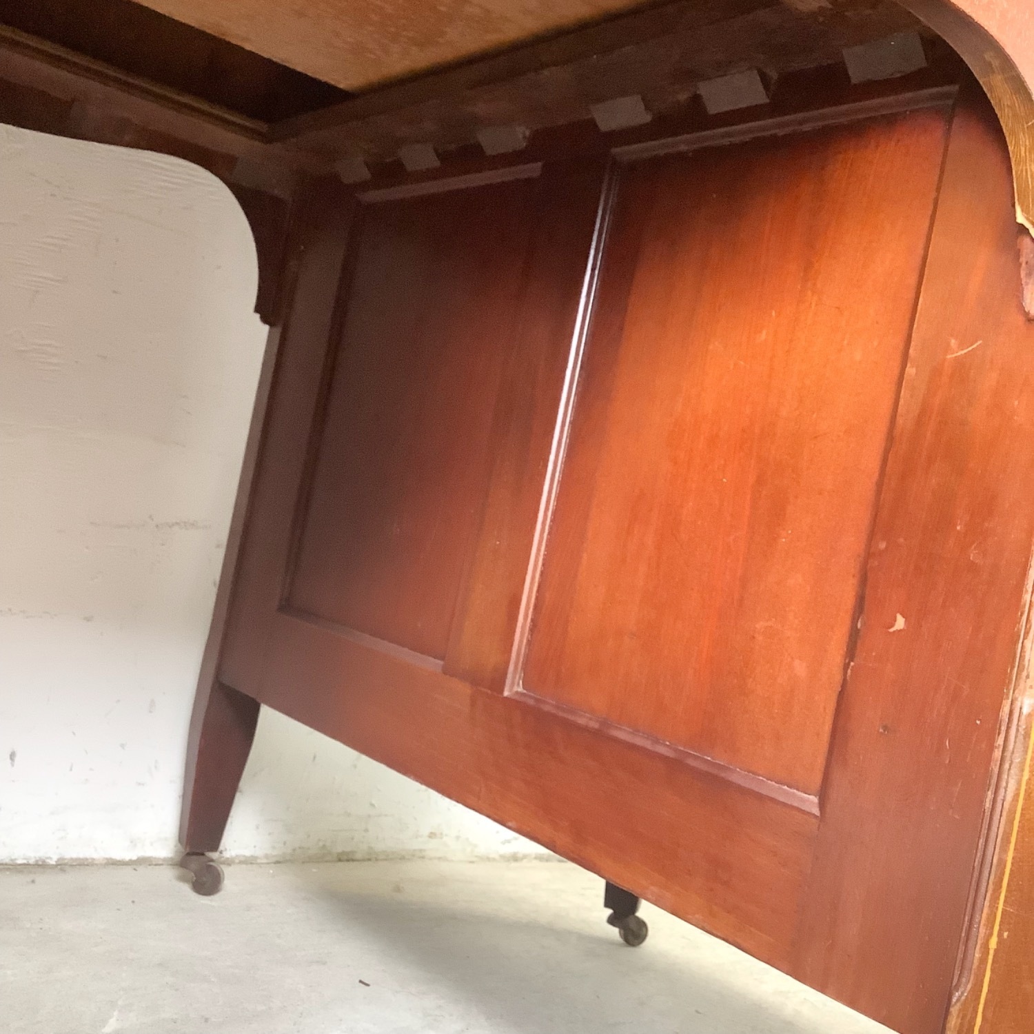 Antique Edwardian Mahogany Kidney Desk - image-12