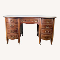Antique Edwardian Mahogany Kidney Desk