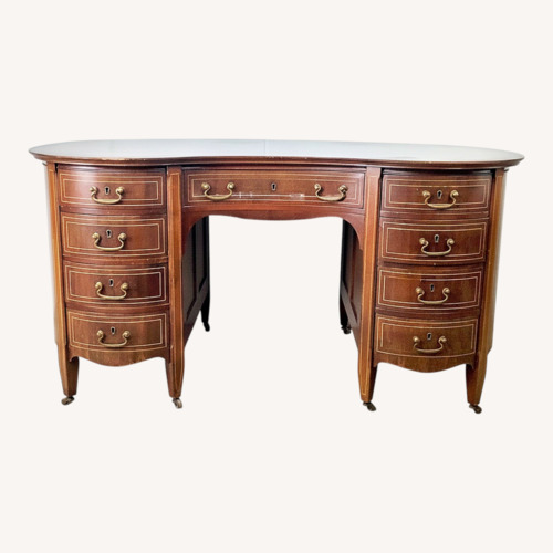 Used Antique Edwardian Mahogany Kidney Desk for sale on AptDeco