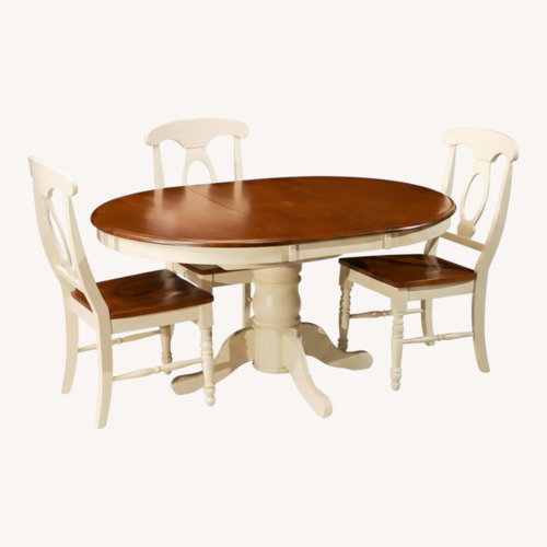 Used Raymour & Flanigan Kenton Light Brown Dining Set for sale on AptDeco
